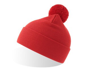 ATLANTIS HEADWEAR AT309 - Beanie with cuff and pompom Rosso