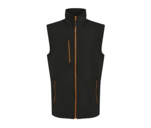 REGATTA RGA915 - NAVIGATE 2 LAYER SOFTSHELL BODYWARMER Black / Orange Pop